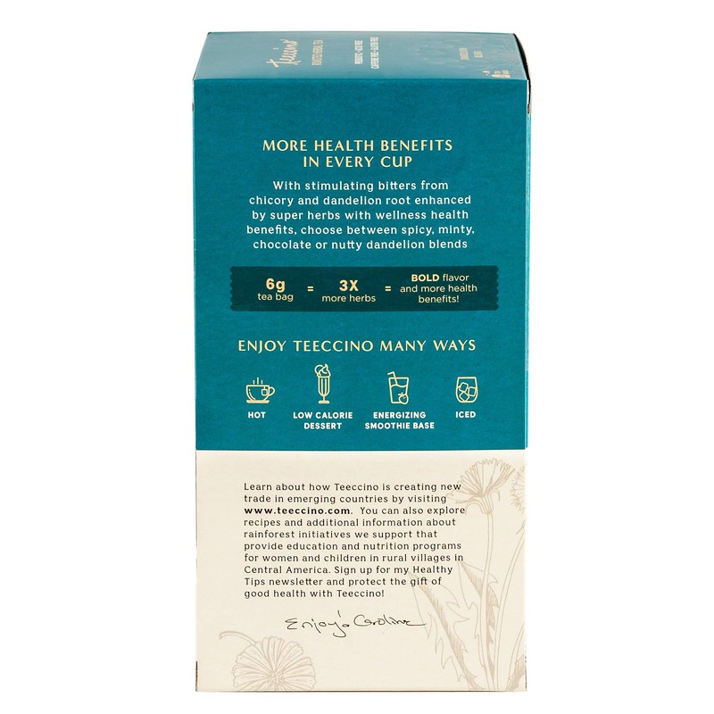 Teeccino Herbal Coffee Alternative Tee-Bags, sin gluten Dandelion