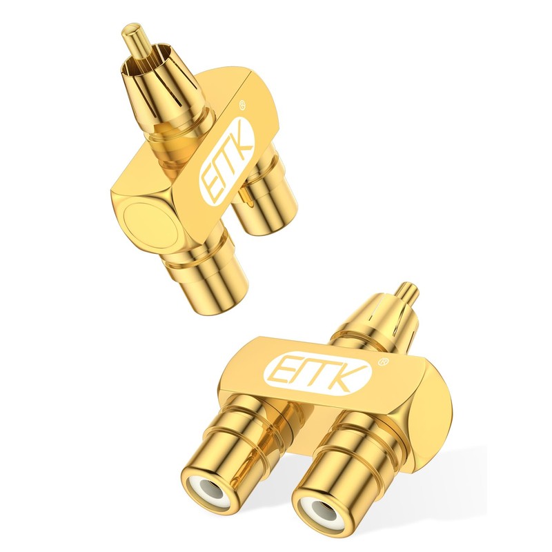 EMK RCA 2 Splitter Adapter 2 Splitter Y Splitter 1