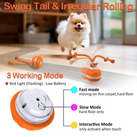 Salodal Peppy Pet Ball for Dogs, Dog Interactive Toys,Motion Activate Rolling Ball for Puppy/Small Dogs, Automatic Moving Toy,USB Rechargeable
