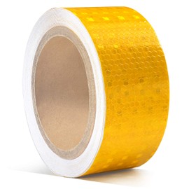 30ft X 2" Reflective Safety Tape Honeycomb for Trailers - Reflective Sticker Yellow Reflector Conspicuity Caution Warning Sticker Stickers High Intensity Waterproof