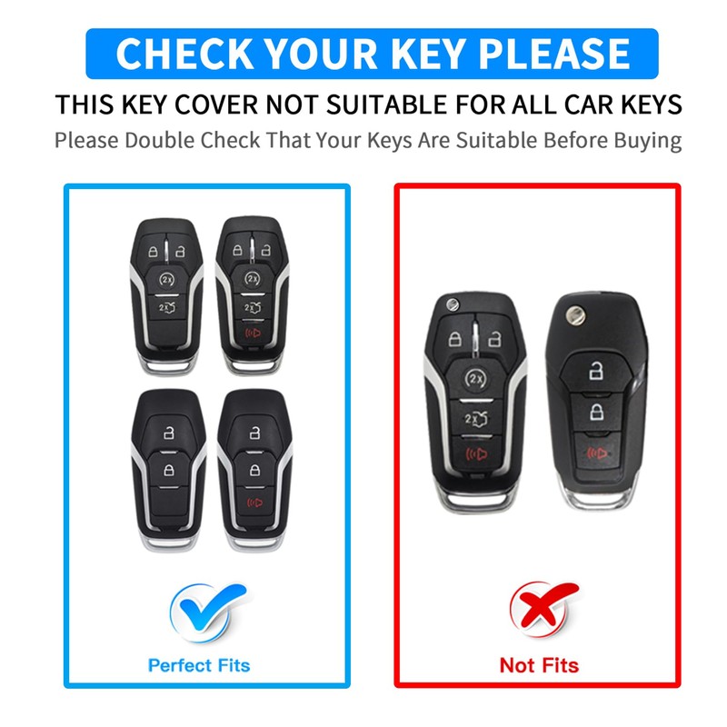 QBUC for Ford Key fob Cover,ABS Plastic Car Key Case