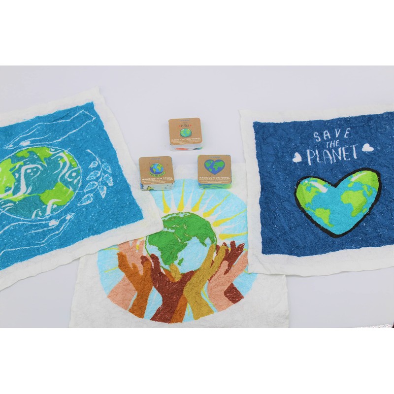 Kamaca Set of 4 Magic Hand Towels, 100% Cotton