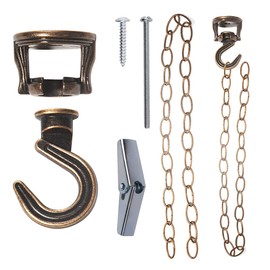 Rddconkit 2-Pack Swivel Swag Hook Metal Chain Extension, Heavy Duty Swivel Ceiling Hook for Hanging Plants/Chandeliers/Baskets/Indoor & Outdoor Use (Bronze)