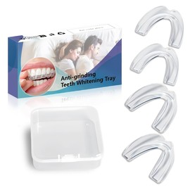 Grinding Splint for Night, Transparent Splint, Against Nocturnal Bruxism and Snoring, Tooth Splint for Better Sleep, 4 Malleable Mouthpieces, Against Teeth Grinding, with Storage Box