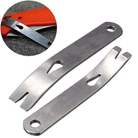 2pcs Mini Crank Crowbar 3-inch Stainless Steel Pocket Pry Bar Keychain Keyring Multifunctional EDC Gear Tool Survival Scraper Opener