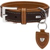HUNTER Collar Tara Number 50 Juchten Leather, Dark Brown/Cognac