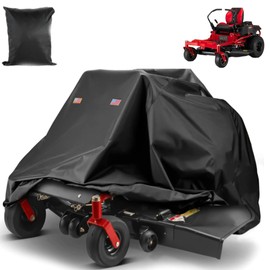 KANCOKIT Zero Turn Mower Cover - 420D Oxford Fabric Lawn Mower Cover, Riding Mower Cover with Windproof Buckle & Storage Bag, Waterproof Lawn Tractor Cover (79"L x 55"H x 46"W), Up to 60" Decks