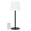 Abbott Collection Black Outdoor LED Table Light/Lamp with Remote -