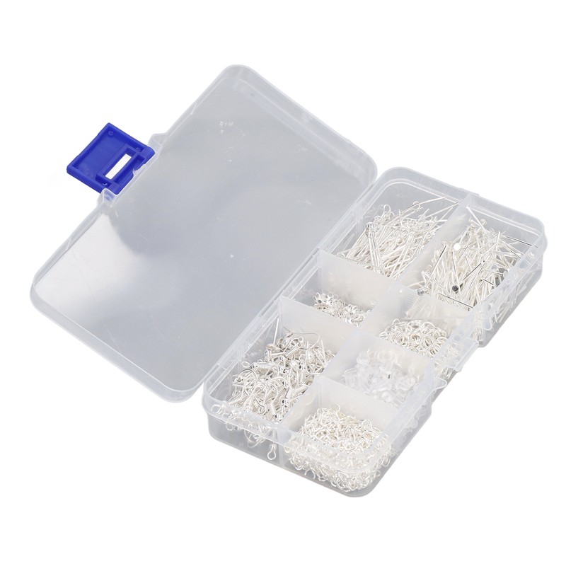 Earring Making Kit with Tweezers Ear Hooks Ear Pins Wax