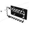 Black White Checkered Flag Racing Flag Aluminum Car License Plate