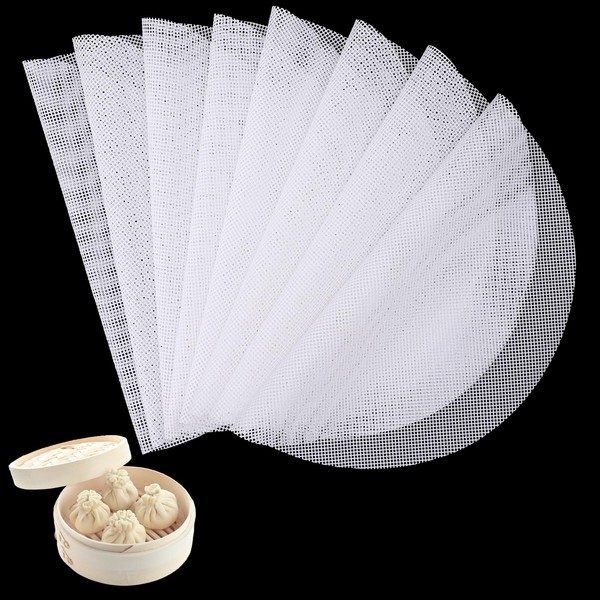 8 Pcs Round Silicone Steamer Liners, 11inch Non-stick Silicone Steamer