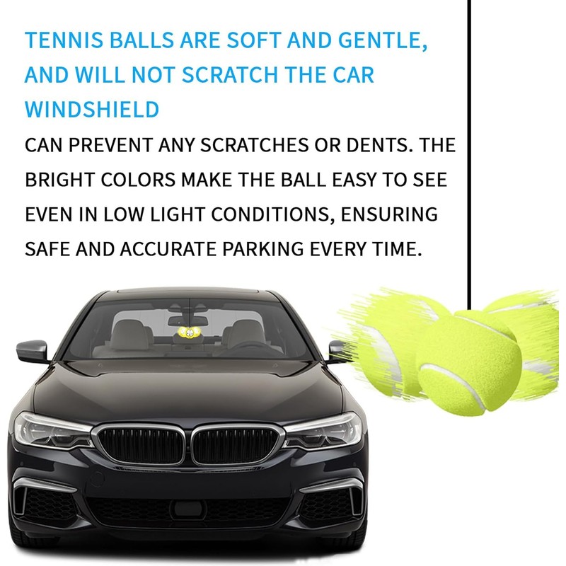2PC Garage Parking Assistance Tennis Balls, Garage Car Stop Indicator,