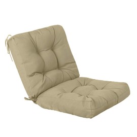 QILLOWAY Outdoor Seat/Back Chair Cushion Tufted Pillow, Spring/Summer Seasonal All Weather Replacement Cushions. (Beige)