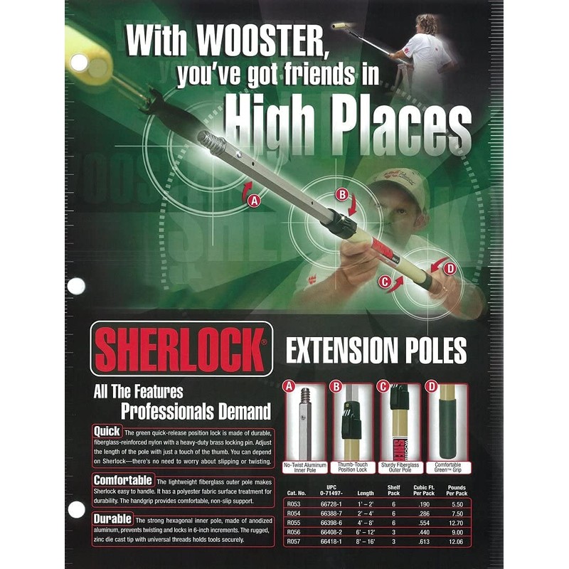 Wooster Brush SR055 Sherlock Extension Pole, 4-8 feet (New 4-8