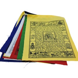 Hands Tibet Tibetan Prayer Flags Wind Horse Eight Auspicious Symbols Set of 10 Flags