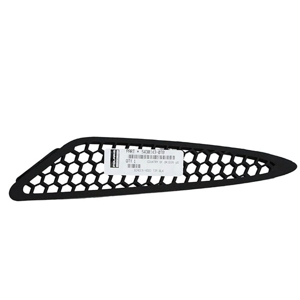 Polaris Snowmobile Hood Screen, Gloss Black, Genuine OEM Part 5438143-070,