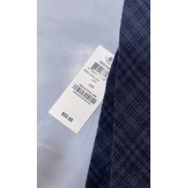 Bar III Men's Slim Skinny Neck Tie Navy Toto Plaid 2.5" Blade NWT