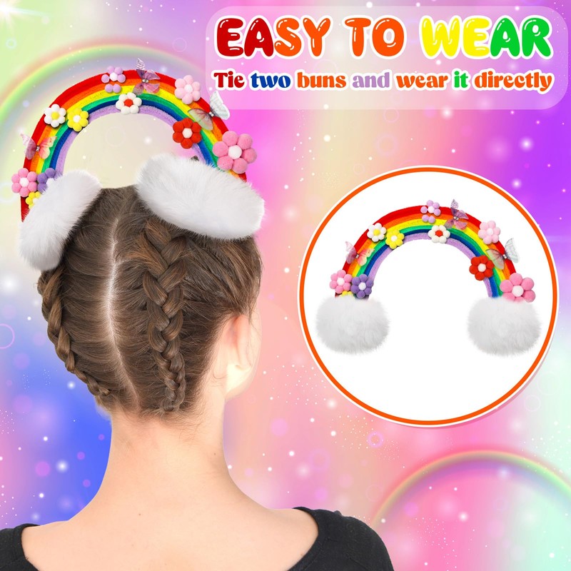 Rainbow Butterfly Flower Hair Clip Kit Crazy Hair Day