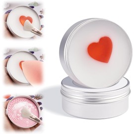 Jabón para brochas de maquillaje con almohadilla de silicona 100g con Limpiador de Brochas de Cosmética,para Tocador Base de Maquillaje Polvos Sueltos Esponjas Cosmeticas Borlas Bronzer