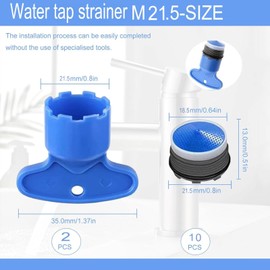 DeJivsin 10pcs Tap Faucet Aerator, Kitchen Tap Aerator Plastic M21.5, Kitchen Faucet Bubbler Filter with 2 Wrenches, Tap Aerator Replacement Part, Faucet Aerators