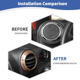 RT-TCZ for Jeep JK Air AC Vents Cover Trim Rings Wood Grain for Jeep Wrangler JK JKU 2011-2017 Wood Grain Interior Accessories 4pcs