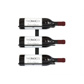TheRackCo. Wall Series - Center Frame Metal Wall Mount Wine Bottle Rack, Black (3 Bottles)