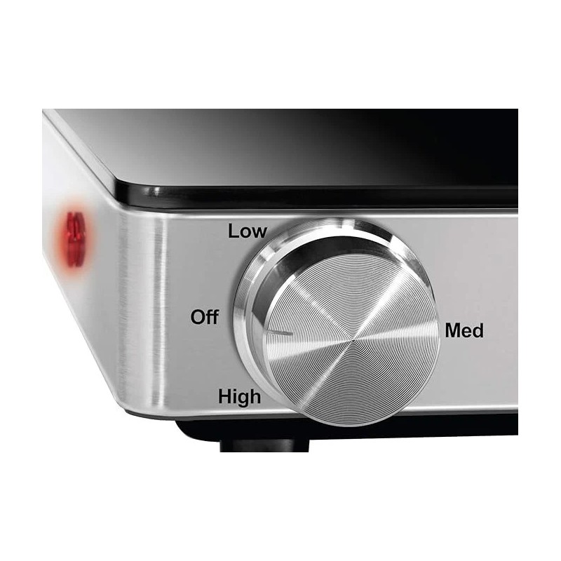 Chefman Compact Glass top Warming Tray with Adjustable Temperature Control-Black