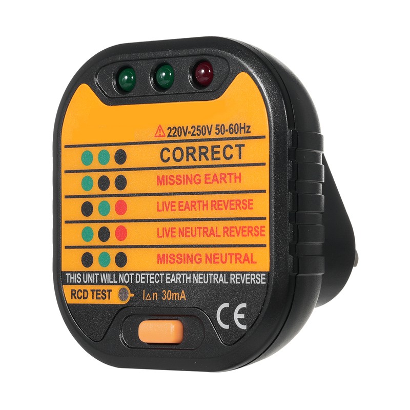 Socket Tester Portable Plug Outlet Circuit Tester Polarity Voltage Tester
