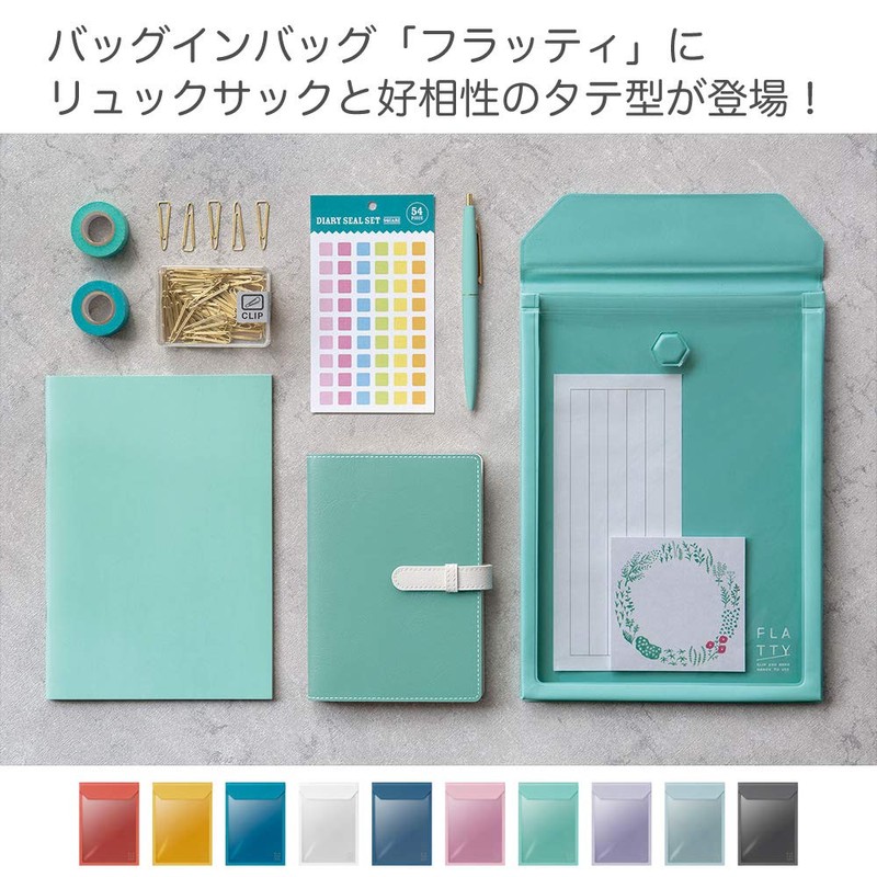 KING JIM Flatty 5316 Bag-in-Bag Case, A4 Size, Vertical, Mint