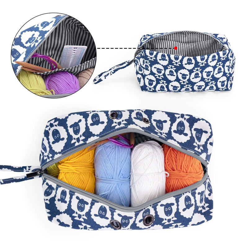 Luxja Yarn Storage Bag Yarns Knitting Needles (10 inches /