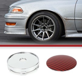 A ABSOPRO Hub Caps 60 mm Universal Plastic Wheel Hub Caps OD 60 mm ID 55 mm Red