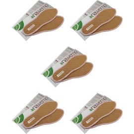 Nawemo Cinnamon Soles Natural-Brown (Pack of 5) for Pleasantly Dry and Warm Feet - Against Foot Odour and Fungal Foot - Brown - 49 EU