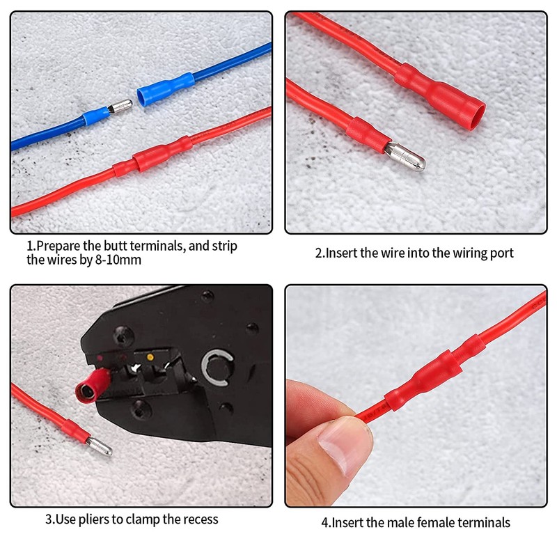 QOOSIKICC 100 Pcs Bullet Connectors Kit, Insulated Bullet Connectors Terminals