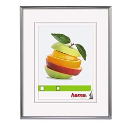 Hama Sevilla Picture Frame A4 21 x 29.7 cm with Mat 15 x 20 cm, High-Quality Glass, Plastic Frame, Ready to Hang