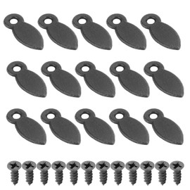 MroMax Frame Turn Button, 0.83 inch Plastic Drop Shape with Screws for Hanging Pictures, Photos, Drawings and Posters, Large Black 50pcs