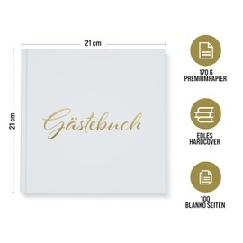 colortouch Wedding Guest Book, 100 Blank Pages with Hard Cover, Vintage Wedding Guest Book, High-Quality Wedding Guest Book, Premium Paper Wedding Book, Guest Book Album for Birthday, Christening,