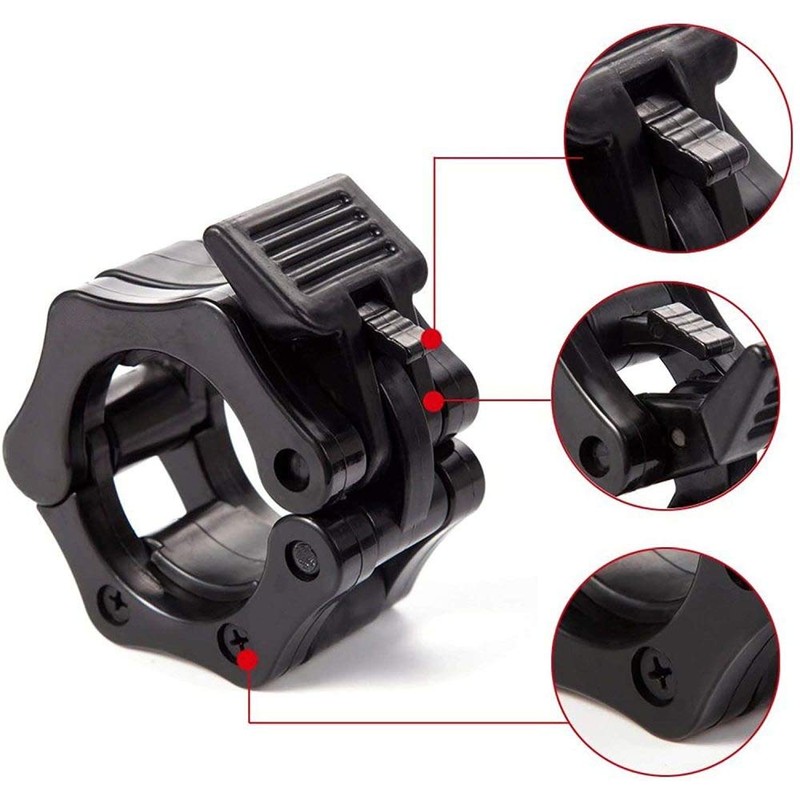 Snowlets Barbell Clamp 50mm, Olympic Bar Clip, Locking 50mm Barbell