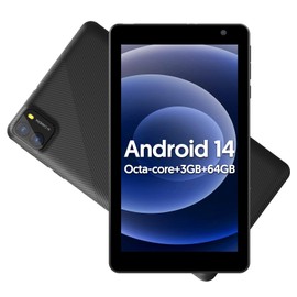BAKEN Android 14 Tablet 7" Release, Android Tablet 7" Wi-Fi Model, 8GB RAM + 64GB ROM, Octa Core Processor, 5G Wi-Fi 6, 2+8MP Dual Camera, 3500mAh Type-C Charging, Bluetooth 5.0, 1024*600 IPS Screen