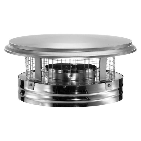 DuraVent DuraPlus 8DP-VC Stainless Steel Round Chimney Cap, with Removable Screws, Resists Corrosion, Boosts Efficiency, 8 Inch Diameter