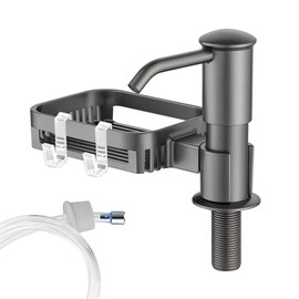 GHYXFDAI Push Soap Dispenser For Kitchen Sink, Built In Soap Dispenser Pump With Removable Sponge Holder, With 38" Extension Tube Kit, Strong Suction For Kitchen