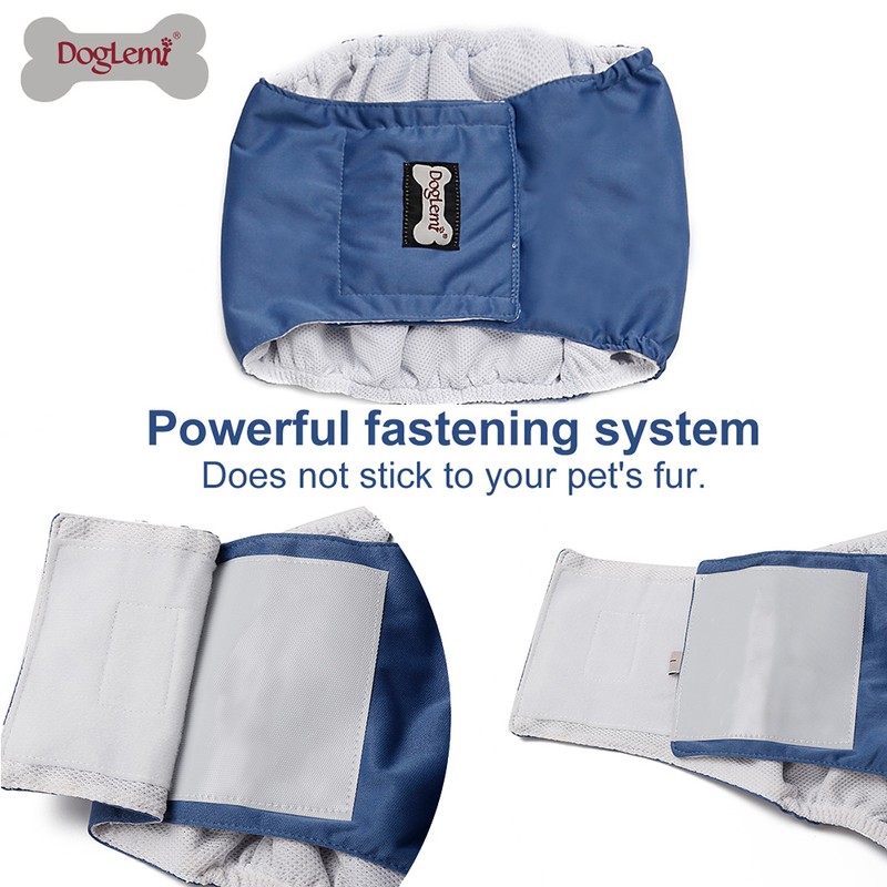 3Pcs Washable Male Dog Belly Band Wrap Waterproof Pet Diaper