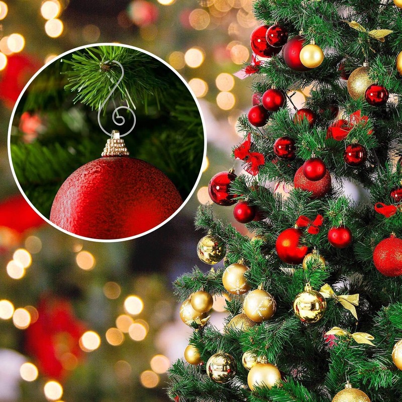 120Pcs Silver Christmas Ornaments Hangers Hooks for Christmas Tree Baubles,