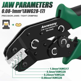 SN-2549 Ratcheting Wire Crimping Tool | Compatible with JST PH 2.0mm, XH 2.54mm, Dupont & More | Crimper for AWG 28-18 (0.08-1.0mm²) Electrical Connectors