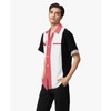 Flamingo Bowling Shirts for Men Print Short Sleeve Casual Button