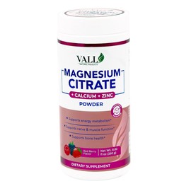 Magnesium Citrate Red Berry Flavor - 8.8 oz (250 g) | Sugar-Free, Supports Energy, Bone & Digestive Health