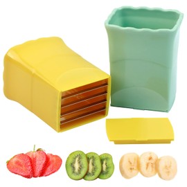 Tomato Cutter, Grape Cutter with Container, Stainless Steel Fruit Cutter, Strawberry Cutter, Portable Grape Cutter, Baby, Fruit Cutter for Strawberry and Grapes, 2 Pieces