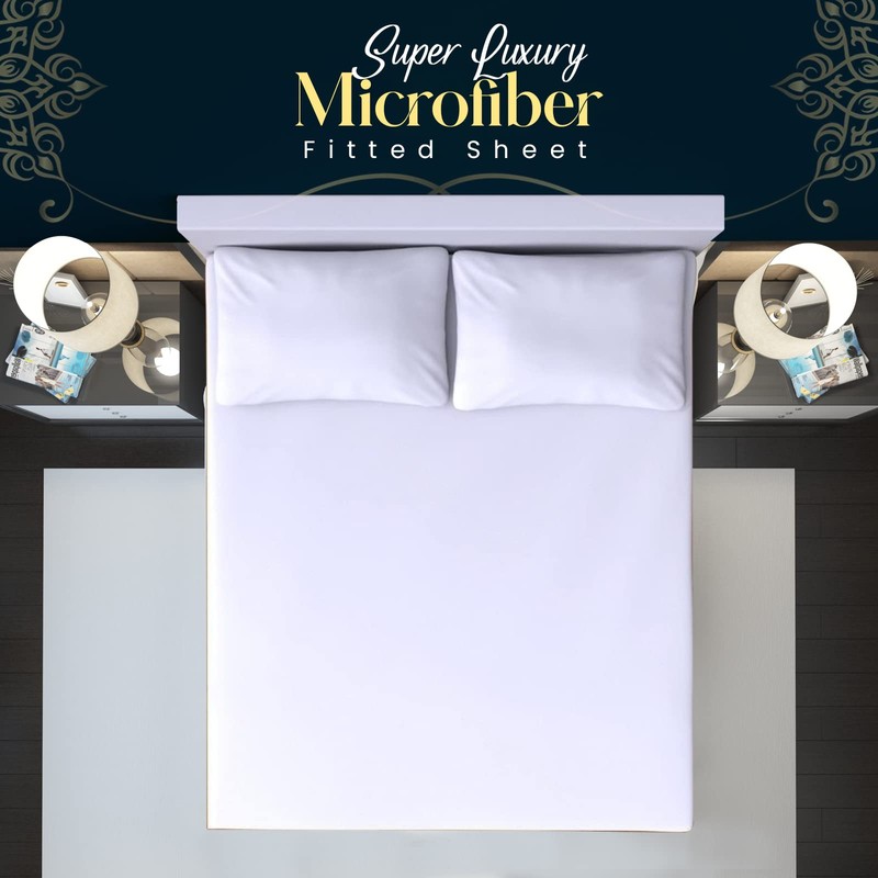 Sunshine Comforts Microfiber Fitted Sheets Breathable, Anti Wrinkle 26cm Deep