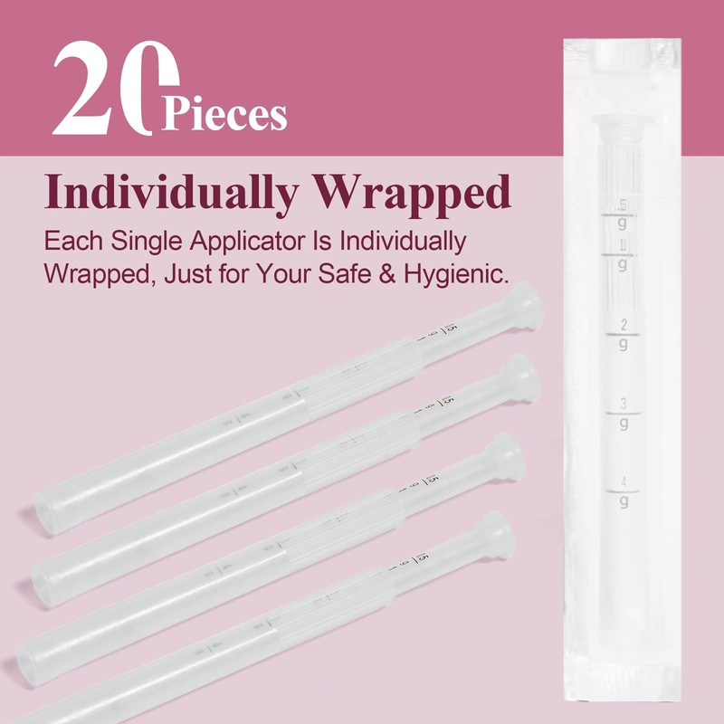 Dizzily 20 Packs Disposable Vaginial Cream Applicators - Fits Suppository,