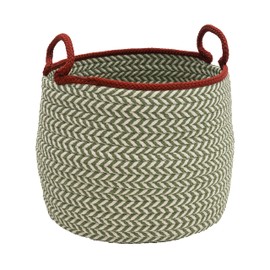 Colonial Mills Kringle Christmas Floor Decorative Braided Basket, 18"x18"x16", Wreath Green