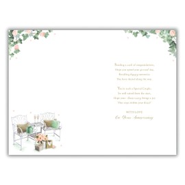 Paper Rose Brother and Sister In Law Anniversary Card - Happy Anniversary Card with Gifts and Flowers Design with Embossed Foil Details - Anniversary Card for a Special Couple